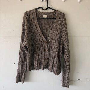 A New Day Brown Knit Cardigan Sweater Jacket Top Medium